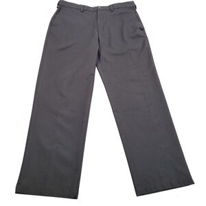 Haggar Cool 18 Pro Classic Fit Mens Pants 38x32 Black Flat Front HC00235